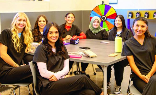 Nurse Gayla Owen’s Certified Nursing Assistant students participated in Friday morning’s health fair held at the Alpine High School cafeteria. Numerous organizations and healthcare businesses were on hand for the event. Courtesy photo