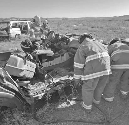 Marathon Fire Chief Brad Wilson (top center) is shown instructing area firefighters in Fort Davis last weekend at their annual Mile High Fire Academy. Photo courtesy of Marathon VFD