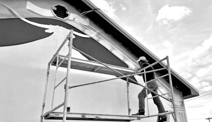 Another mural started in Alpine