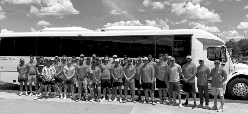 Alpine ISD leases a charter bus to the Cowboys team for out-of-town games. Courtesy photo