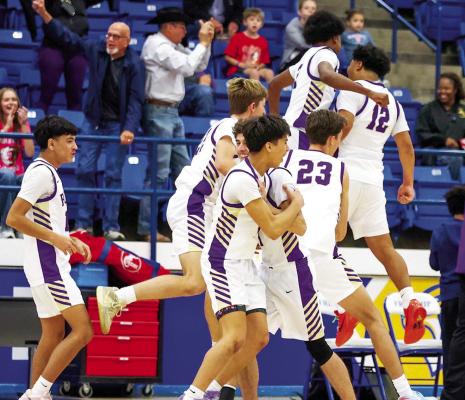 The Alpine Bucks celebrate their win over TexLine to win the Caprock Tournament for their bracket last week in Lubbock. Courtesy photo