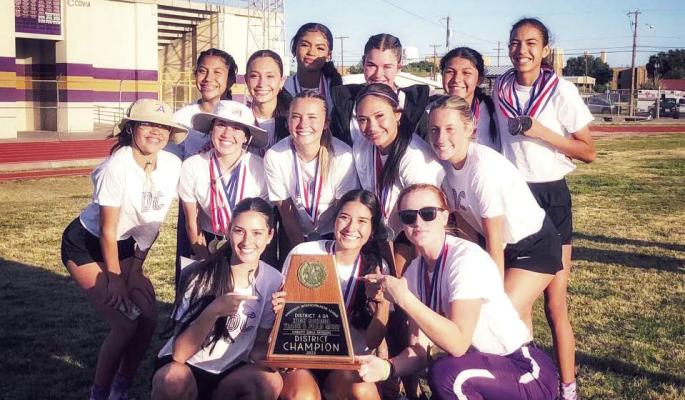 Members of the Alpine High School girls’ varsity track and field team took home the district championship this past weekend at the district track meet held in Crane. This is the third district title in a row for the girls’ track and field team, with several members of the team advancing to Area competition in their events. Courtesy photo