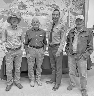 Speakers from last year’s Pioneer Reunion posed for a photo during the event. They are David Keller, Dan Sholly, Rick Gupman, and Tom Alex. Photo by Julie Childs