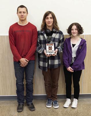 The dynamic duo brother and sister team of Evan and Judith Frioux along with their equally dazzling teammate, Miguel Batres, placed first in the UIL Current Events category at the McCamey Invitational meet on January 24. Courtesy photo