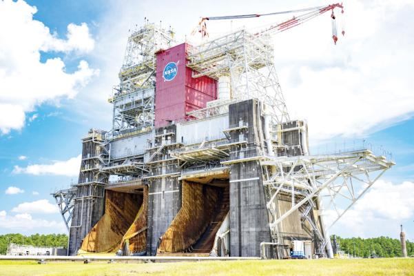 This image shows both the B-1 and B-2 test stands at NASA’s Stennis Space Center in Mississippi. Photo courtesy of NASA