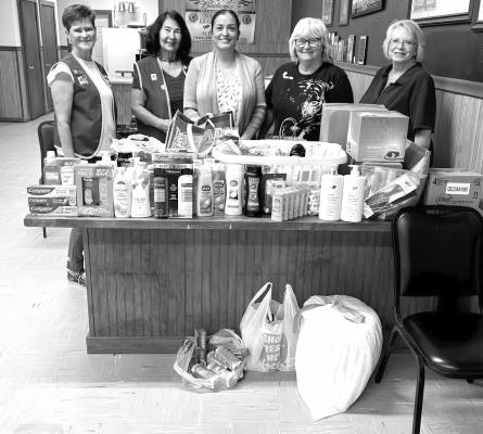 The American Legion Big Bend Post #79 Women’s Auxiliary donated toiletry and hygiene products to Letty Carrillo, Director of the Family Crisis Center of the Big Bend. These items will be distributed between the Alpine and Presidio shelters. Courtesy photo