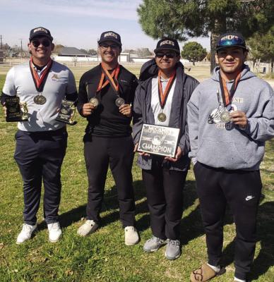 Just as the girls’ team did, the AHS boys’ golf team took first place at the Mc-Camey Invitational last week. David Baca brought home the individual firstplace win, while also earning accolades for the longest drive and closest to the pin. Ace Lujan earned an individual third place. Courtesy photo