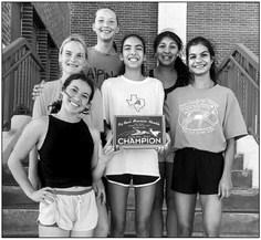 The Alpine High School girls’ varsity cross-country team took home the championship this past Saturday at the Big Bend Mountain Ramble held at Kokernot Park. Pictured in back are Colette Fowlkes, and Hope Dominguez. Middle row Molly Garrett, Emy Hernandez, and Megan Struthers. In front, Mia Morris. Courtesy photo