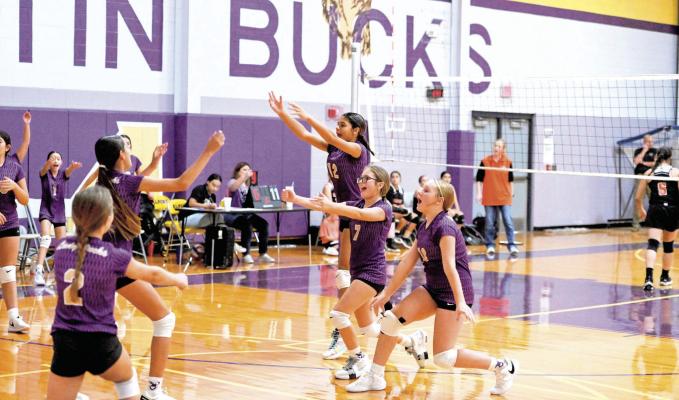 Recently the Alpine Lady Bucks middle school team took on the Wink Wildcats at home making short work with lots of team improvement this season. Photo courtesy of Alpine Fightin’ Buck Sports