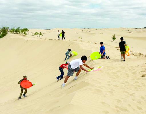 These 5th graders from Alpine Middle School traveled to the Monahans Sandhills State Park last week to spend some time sliding down the dunes. Courtesy photo