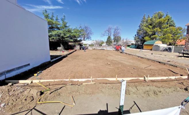 Construction crews last week began work at the site of the new chapel at Alpine Memorial Funeral Home on Sul Ross Avenue. Courtesy photo