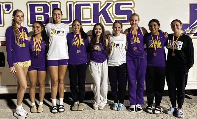 The Alpine Lady Buck JV track and field team earned a third-place overall finish at the Ozona Relays, with multiple medals won by members of the team. Courtesy photo