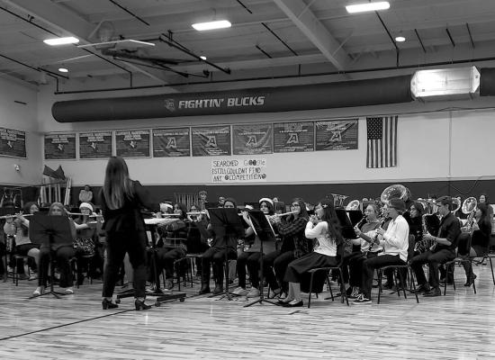 AHS Fightin Buck Band performs