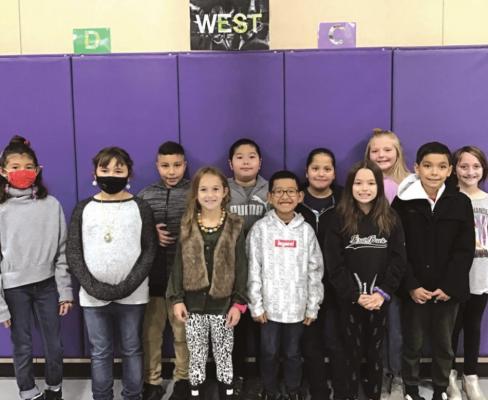 Fourth grade UIL Academic winners include, back row, Zoe Munos, Cesar Pompa, Edison Wu, Neyli Contreras, Olivia Hicks, and Quinn Jones; in the front, Ella Boyd, Henleigh Anderson, Armando Adame, Maxine Pitts, and Adrian Uranga. Courtesy photo
