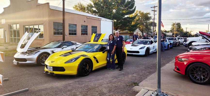 Driving in style, high-performance car owners brought their A-game to the fourth annual Big Bend Octane Fest hosted by the Stable in Alpine this past weekend. Rosa and Roberto Cavazos of Bulverde brought their 2018 Corvette to this year’s event. Photo by Joh Covington