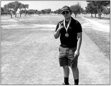 Alpine High School sophmore David Baca posed for a photo with his medal after winning the Monahans Fall Invitation. Courtesy photo