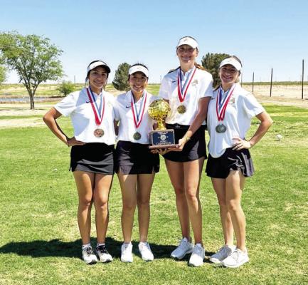 The girls’ District Champions are L to R: Jenna Vega, Analia Adame, Colette Fowlkes, and Evelyn Smith. Courtesy photos