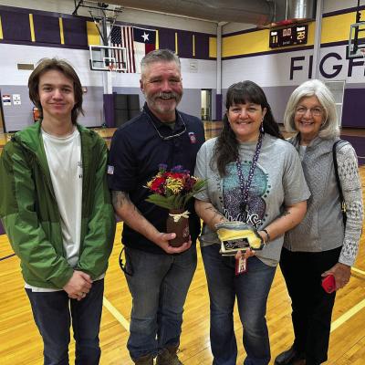 Pictured with her son Colt Hale, her husband Tom, and her mother Susan McMillan, Tracy Hyatt received the 2024-2025 MOST Award from the West Texas Geology Foundation. Courtesy photo