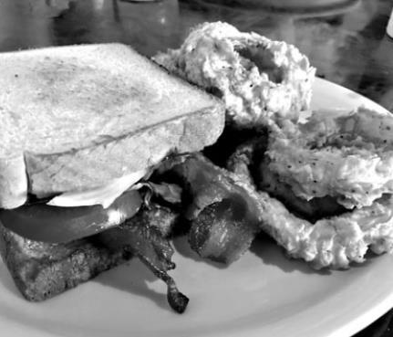 My BLT with onion rings and house made ranch.