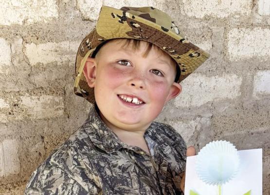 First grader Jacob Cross participated in a craft exercise at the Chihuahuan Desert Research Institute as part of some hands-on learning about the parts of a flower. Courtesy photo