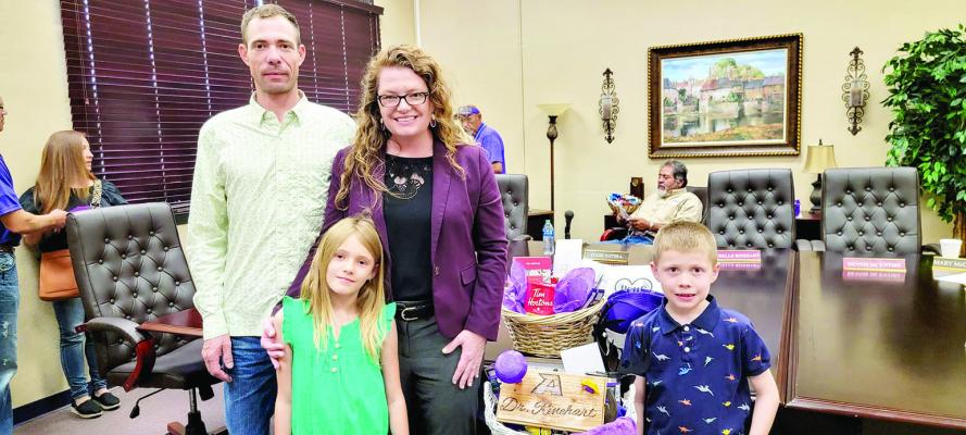 Alpine ISD Superintendent Dr. Michelle Rinehart and family. Avalanche photo by Roxanne Hill