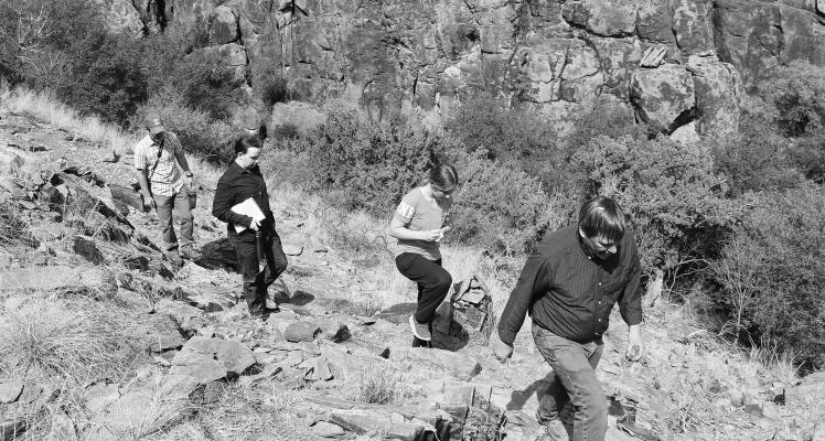 Sul Ross Professor Dr. Theron Francis took his environmental literature class to the Chihuahuan Desert Research Institute, otherwise known as the Chihuahuan Desert Nature Center, for a taste of the outdoors in this wild and rugged area. Photo by Joh Covington.