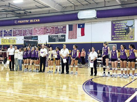 The Alpine Lady Bucks celebrated officials’ night last week, honoring current officials and the late Roger Kinzie of Fort Davis, who dedicated his time and service to high school sports. Courtesy photo