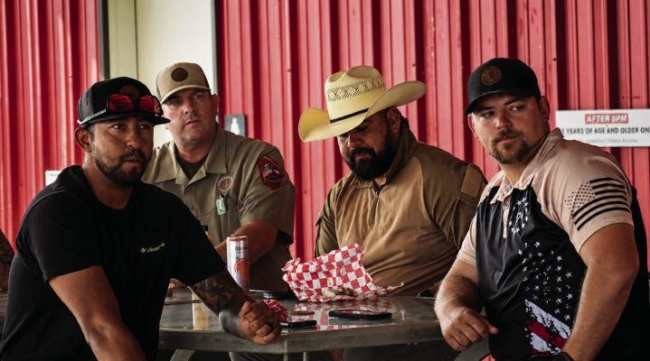 Members of the Brewster County Sheriff’s Department, including Josh Ruiloba, Chris Roach, Izzy Hernandez, and Preston Bolton, were on hand last Friday for Big Bend Telephone’s law enforcement appreciation breakfast, announcing the IFAST initiative. Photo by Rasor Creative