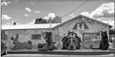Monty Welt’s newest Alpine mural graces the side of the Alpine Humane Society’s thrift store and cattery located on 5th Street across from Alpine Elementary. Courtesy photo
