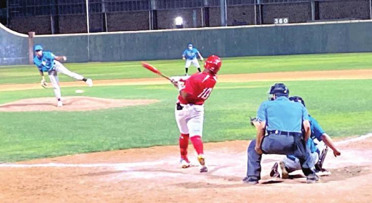Cowboy rookie second baseman Chris O’Neal takes a swing against the Santa Fe Fuego on June 26 at Kokernot Field in Alpine. Avalanche photo by J.T. Maroney