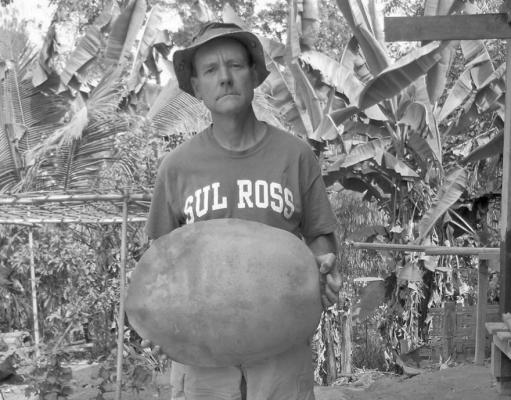 Dr. Steven G. Platt holds the shell of a Burmese Roofed turtle, thought to have been extinct until recently. Courtesy photo