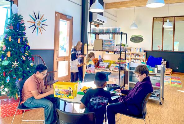 Tuesday afternoons at the Marathon Public Library are dedicated to “TinkerTime,” which is a free time afterschool program allowing kids to explore STEM activities using digital tools, blocks, and even robots. Photo courtesy of Marathon Public Library