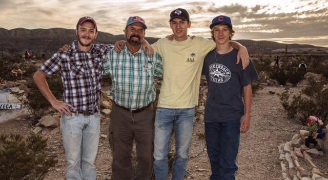 The Ivey boys grew up in the business that their dad opened in the former Forchheimer building when he purchased the property in 1999. Now lost to the tragic fire, this part of their legacy sits in question. Pictured are Zane, Bill, Cody, and Levi Ivey in the Terlingua Ghostown Cemetery that Bill still owns Courtesy photo