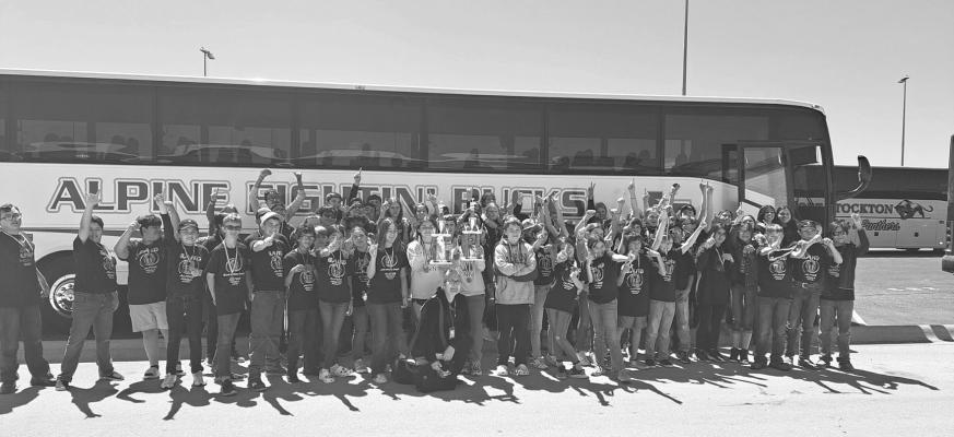 The Alpine Middle School 6th and 7th grade band received a 1-Outstanding rating in their Concert Band performance held in Greenwood on April 29. In solo performances, 85 students received a rating of 1 and eight students received Superior Outstanding Performer awards. Courtesy photo
