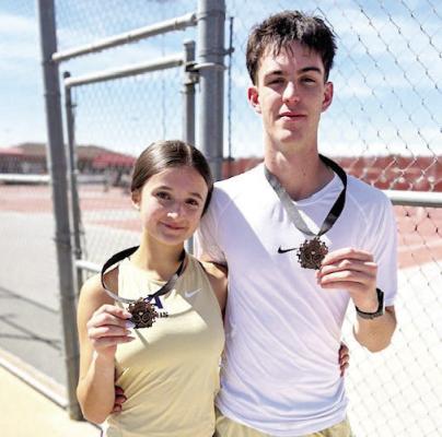 The mixed doubles team of Abby Bruttomesso and Jack Juett earned medals at the Permian Invitational on Tuesday. Courtesy photo