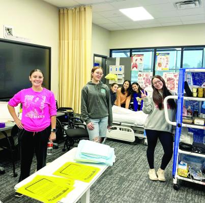 These AHS seniors in Ms. Owen’s CNA program spent this past weekend getting in extra practice for their CNA certification test, which they took Monday and Tuesday of this week. Courtesy photo