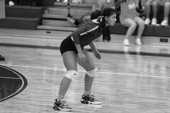 Hope, with her game face on, gets ready for her opponents to serve up the volleyball. Courtesy photo
