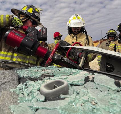 The Big Bend Regional Fire Academy held in Terlingua helps area volunteer firefighter cadets keep skills sharp and learn new ones. These cadets were learning the basics of auto extraction. Photo courtesy of Terlingua Fire and EMS