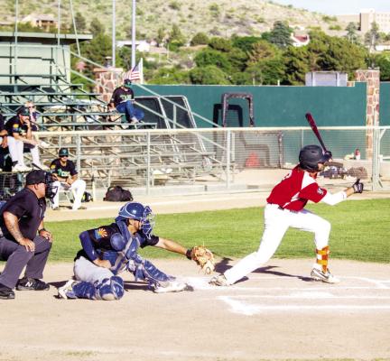 Cowboys’ 2nd baseman Luke Hyzdu of Mesa, AZ, takes his turn at bat in last Friday night’s closing game of the series against Tucson. Photo by Kara Gerbert