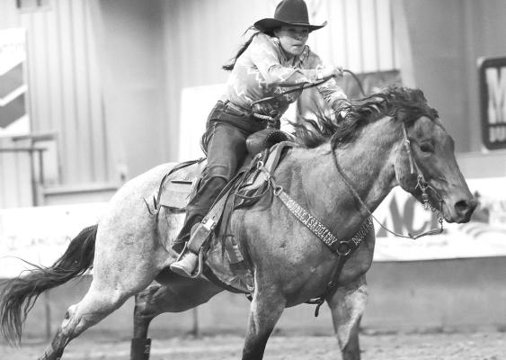 Rondeaux competes in barrel racing slack