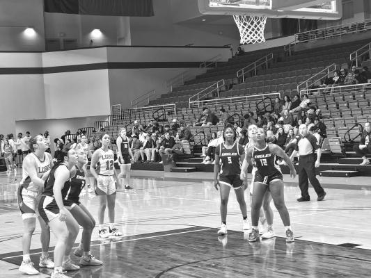 Cheyanne Bonilla takes her shot at the free-throw line after being fouled on her way to the basket during last Thursday evening’s contest against the University of the Ozarks. Photo by Kara Gerbert