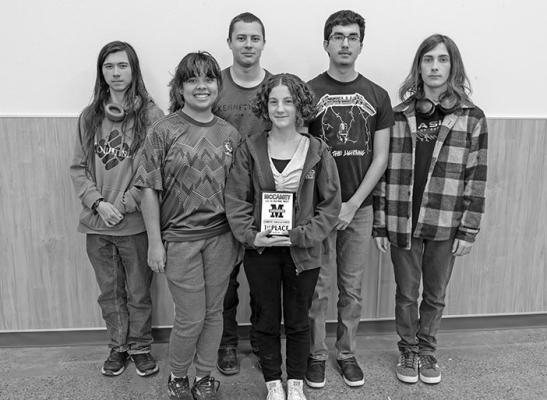 Alpine High School’s UIL Academic Teams competed in Social Studies, and Current Events last Friday at the McCamey Invitational meet. Both teams took home first-place wins at the event. In front are Izabel Ortiz and Judith Frioux. In the back are Dylan Wang, Miguel Batres, Raul Renteria, and Evan Frioux.
