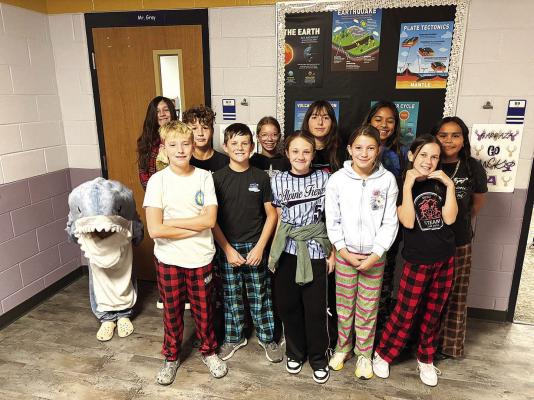 Pajama day was in full force this week at Alpine Middle School as students took full advantage of dressing casually. Even Jaws got in on the fun! Courtesy photo