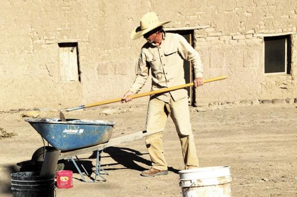 Archaeologist David Keller worked on a similar adobe testing project at the Alvino house in Big Bend National Park in 2021.