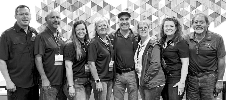 Alpine ISD School Board members, along with superintendent Dr. Michelle Rinehart spent time in San Antonio last week at the Summer Leadership Institute. From left Lt. Jimmy Morris, Joe Portillo, Haley Babb, Mary McCallister, Dr. Adrian Billings, Nikki Ahrens, Dr. Michelle Rinehart, and Eddie Natera. Courtesy photo
