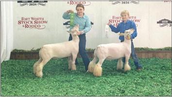 Two Alpine students placed at the Fort Worth Stock Show and Rodeo recently with their show lambs. Rynn Matthews placed sixth with her lamb and Wyatt Renfroe placed third with his. Courtesy photo