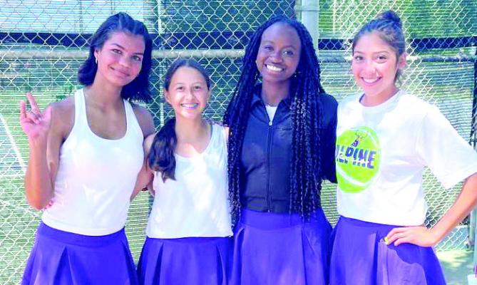 AHS varsity girls’ tennis Regional competitors Megan Struthers, Jaylynn Celaya, Shanna Tamale, and Andynne Ramirez. Courtesy photo