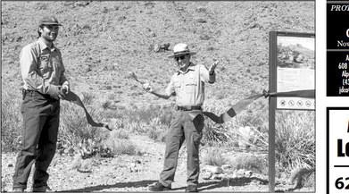 Superintendent Bob Krumenaker and Trails Crew Leader Max Wither offi cially open the new Lone Mountain Trail. Photo courtesy National Park Service