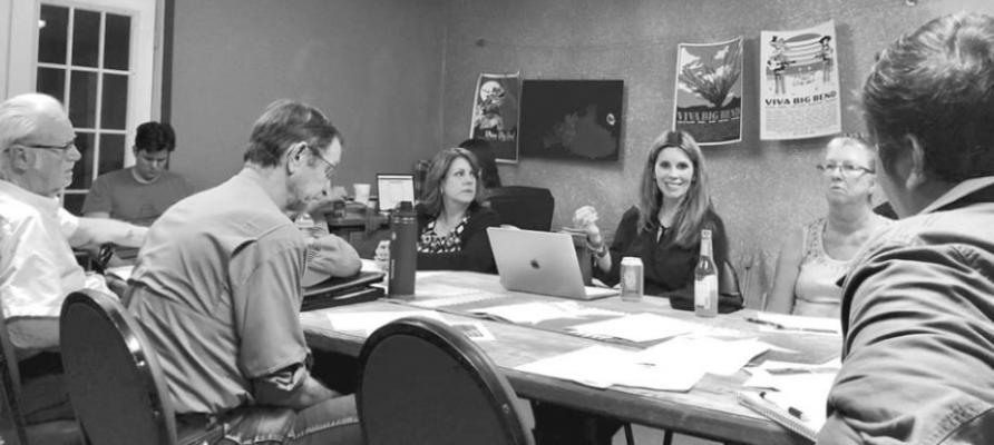 Attendees to the June Alpine Downtown Association meeting easily filled the conference room of the Alpine Visitor Center. Photo by Shawna Graves