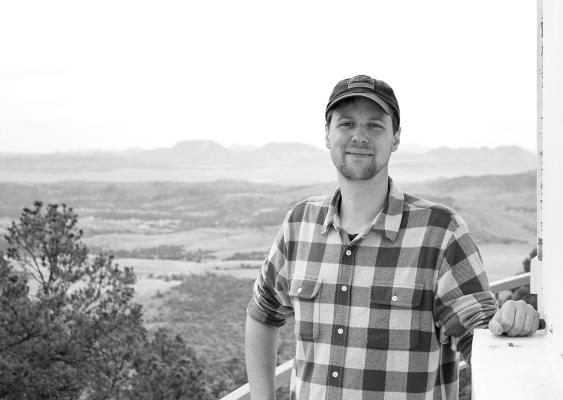 Dark Skies Initiative coordinator, Stephen Hummel, stands overlooking the McDonald Observatory. Photo by Joh Covington